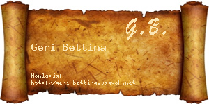 Geri Bettina névjegykártya
